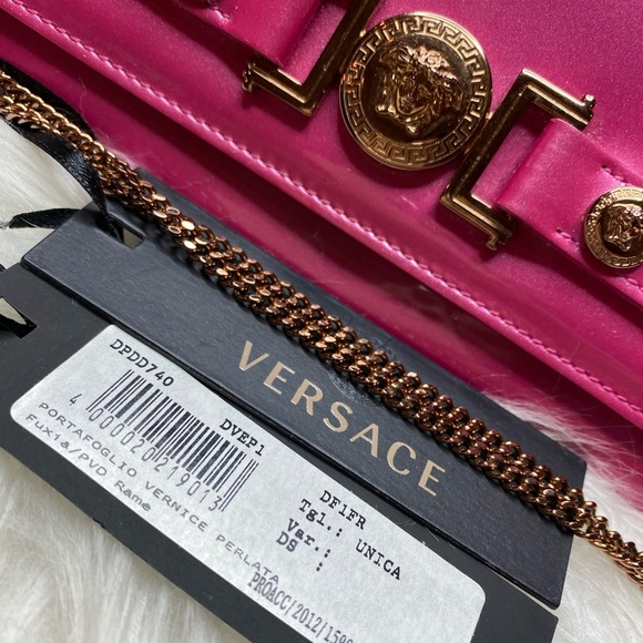 VERSACE WALLET CLUTCH WRISTLET FUSHIA PORTAFOGLIO - Picture 4 of 10